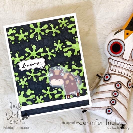 Halloween Costumed Cow Card