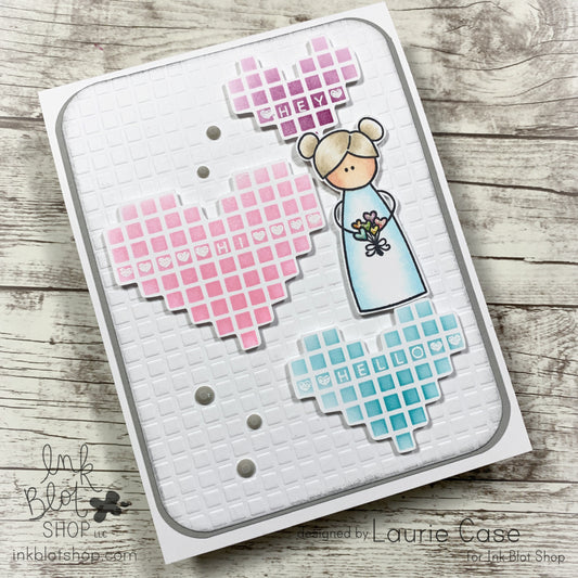 Pixel Grid Heart Card