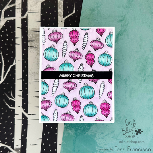 MERRY CHRISTMAS :: Non-Traditional Colors Ornament Background Card
