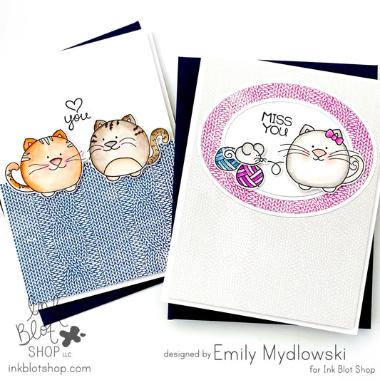 Cozy Cable Knit Cats Card
