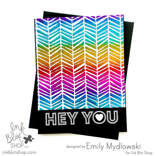 Rainbow Herringbone Stencil Foiling