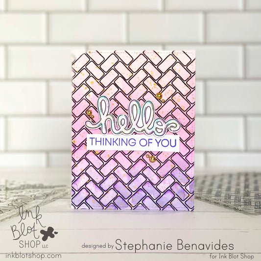 Hello Brickwork Background Card