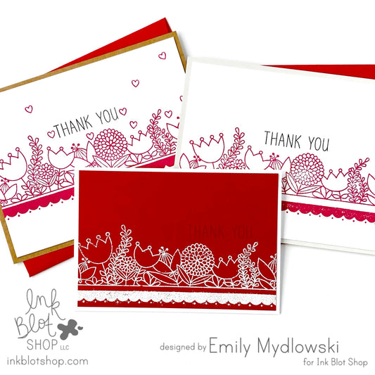 Scandinavian Folk Art Inspired Red & White Cards