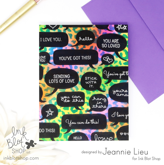 Rainbow Reverse Speech Bubble Card