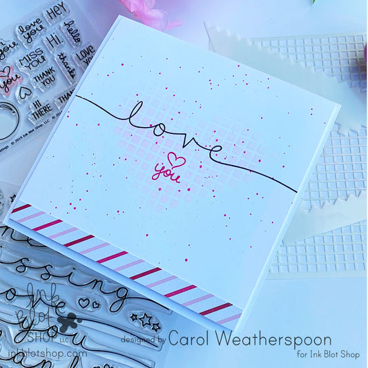 Love You Pixel Grid Card
