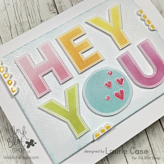 Hey You Emboss Resist Card