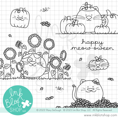 Fall Felines :: 4x6 Clear Stamp Set