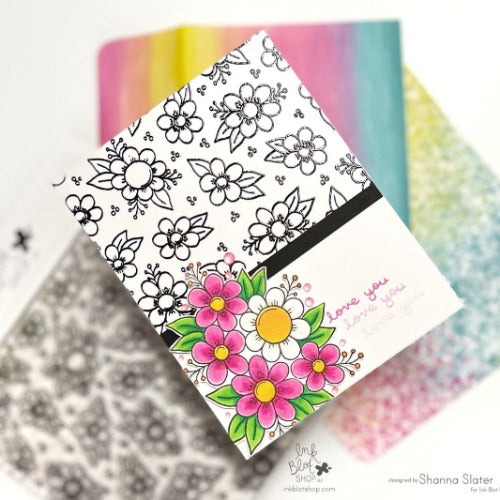 Doodled Floral Background :: 6x6 Clear Stamp