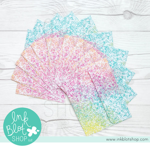 Rainbow Splatter Paint Envelopes (10-pack) :: A2 Envelopes (4.375 x 5.75)