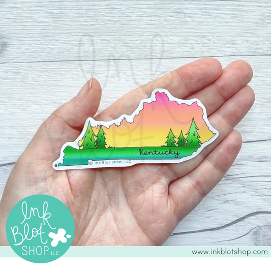Kentucky State Silhouette with Tree Line :: Vinyl Sticker
