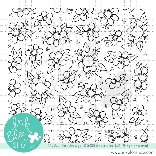 Doodled Floral Background :: 6x6 Clear Stamp