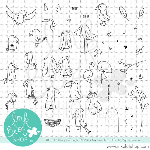 Flopsy Birds :: 6x8 Clear Stamp Set