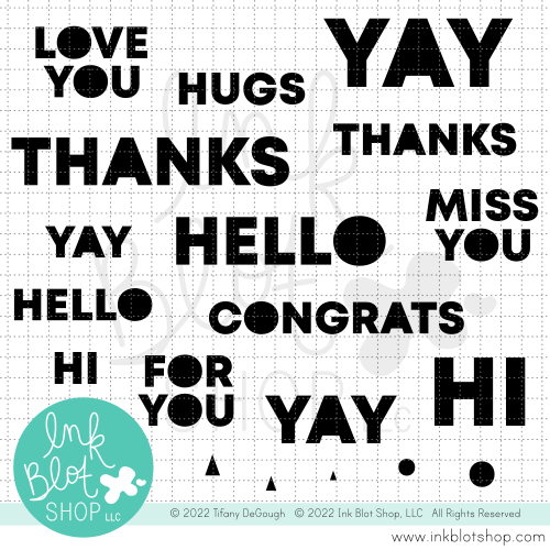 Giant Solid Greetings :: 6x8 Clear Stamp Set