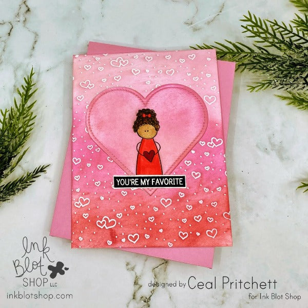 Sprinkled Hearts Background :: 6x6 Clear Stamp