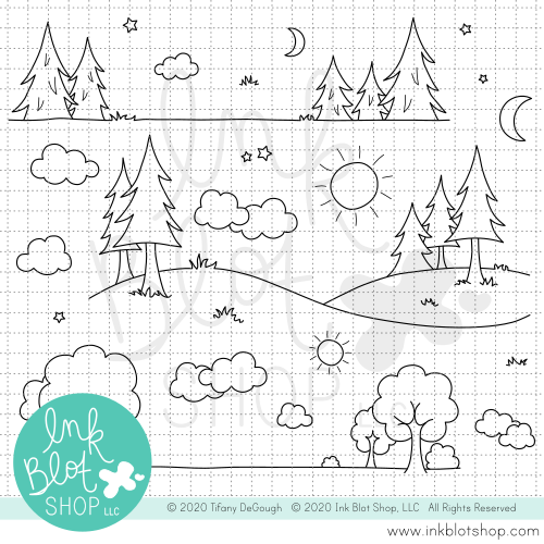 Landscape Borders :: 6x6 Clear Stamp Set