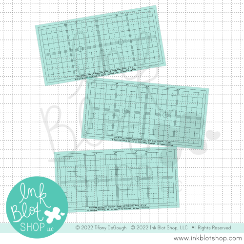 Mini (Skinny) Slimline Alignment Guide - Quarter Inch Grid (3-pack) :: 3x6 Stencil