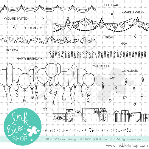 Party Borders :: 6x8 Clear Stamp Set