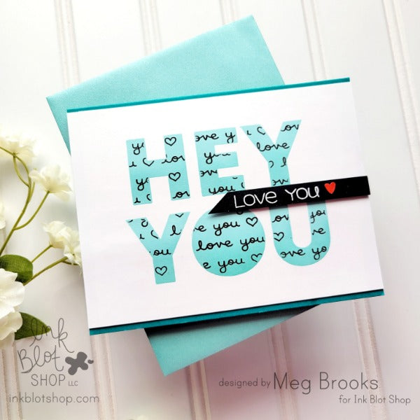 Scripty Love You Background :: 6x6 Clear Stamp