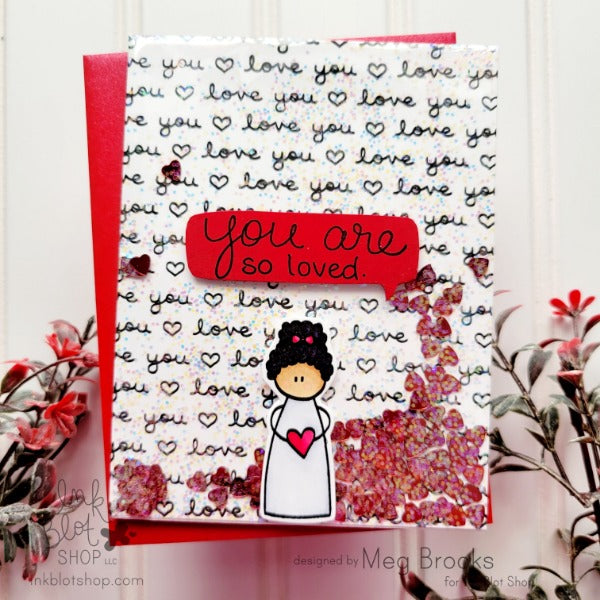 Scripty Love You Background :: 6x6 Clear Stamp