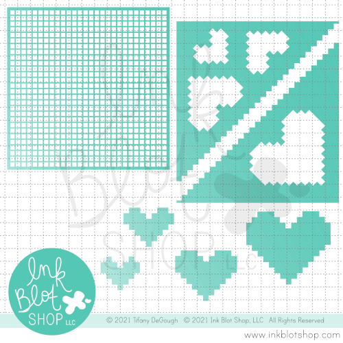 Pixel Grid with Pixel Grid Masks :: 6x6 Stencil Set