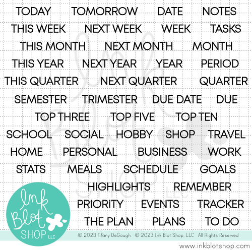 Planner Words (Calendar Builder) :: 4x6 Clear Stamp Set – Ink Blot Shop LLC