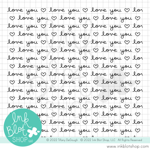 Scripty Love You Background :: 6x6 Clear Stamp