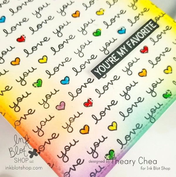 Scripty Love You Background :: 6x6 Clear Stamp