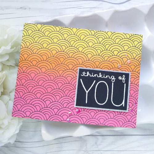 Doodled Rainbow Scoops Background :: 6x6 Clear Stamp Set