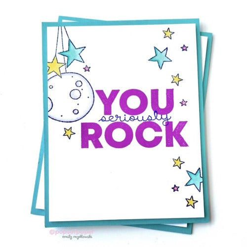 Chunky Sentiments :: 4x8 Clear Stamp Set