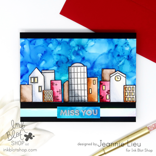 Miss You City Skyline Card