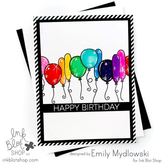 Happy Birthday Balloon Border Card