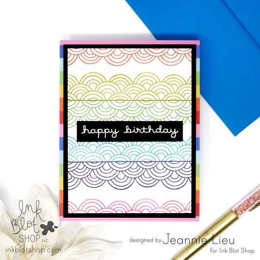 Happy Birthday Doodled Rainbow Scoops Card