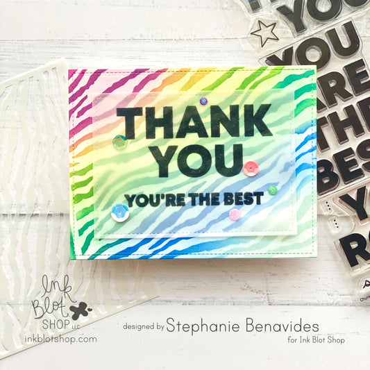 Colorful Zebra Print Thank You Card
