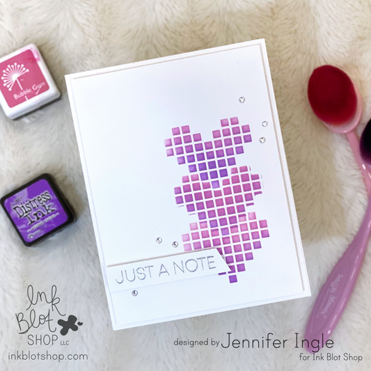 Just A Note Pixel Grid Heart Card