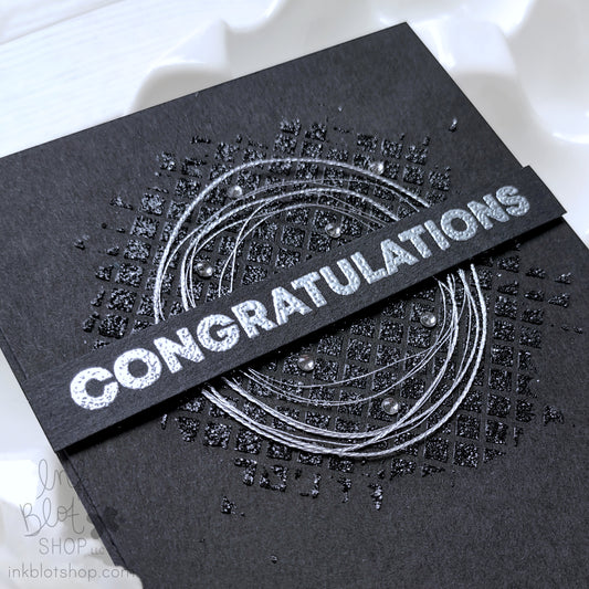 Black & Silver Congratulations Card :: Ink Blot Shop + Therm O Web