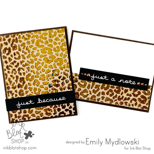 Just Two Foiled Leopard Print Cards