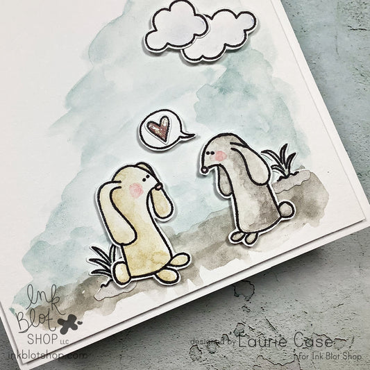 Love Bunnies Watercolour Card