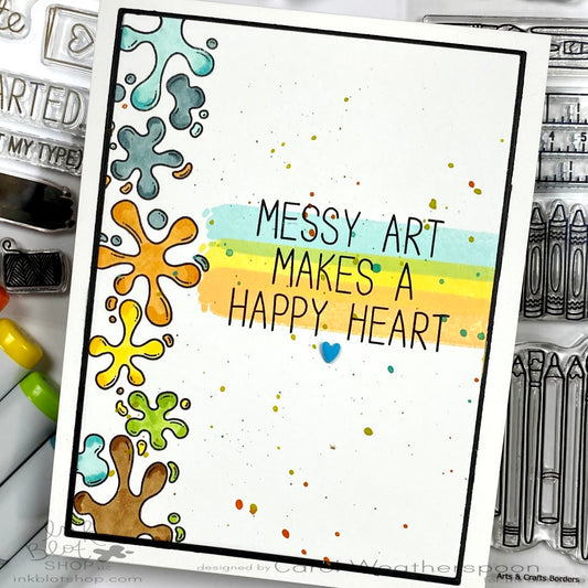 Messy Art Makes A Happy Heart Card