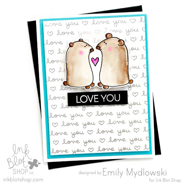 Scripty Love You Background :: 6x6 Clear Stamp