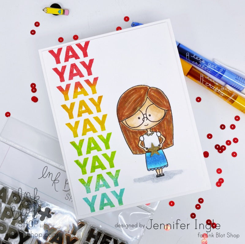 Happy Yay Hey Backgrounds :: 6x6 Clear Stamp