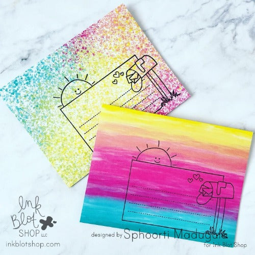 Rainbow Splatter Paint Envelopes (10-pack) :: A2 Envelopes (4.375 x 5.75)