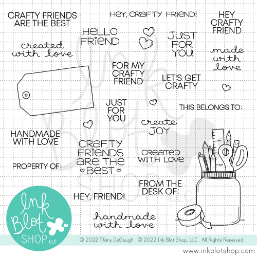 Crafty Love :: 4x8 Clear Stamp Set