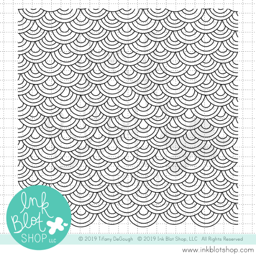 Doodled Rainbow Scoops Background :: 6x6 Clear Stamp Set