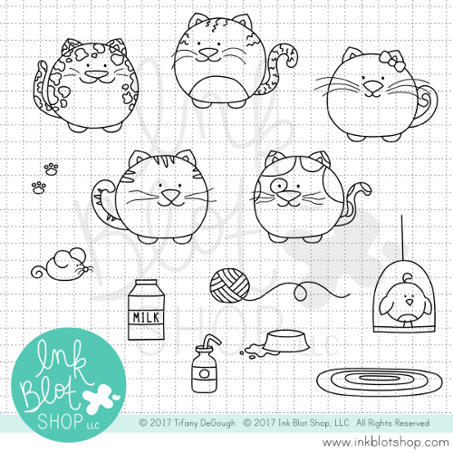 Fat Cats :: 4x6 Clear Stamp Set