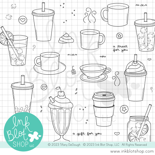 Hot & Cold Drinks :: 6x8 Clear Stamp Set