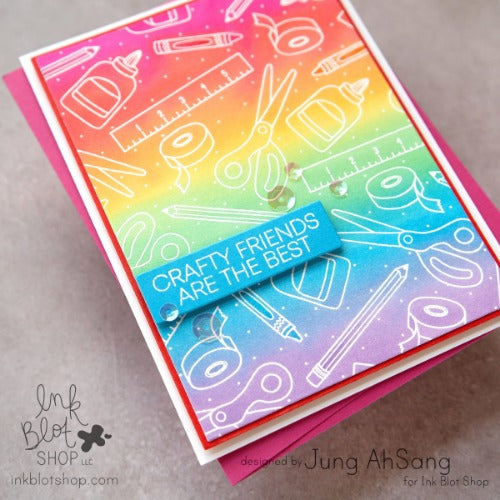 School Supplies Background :: 6x6 Clear Stamp Set