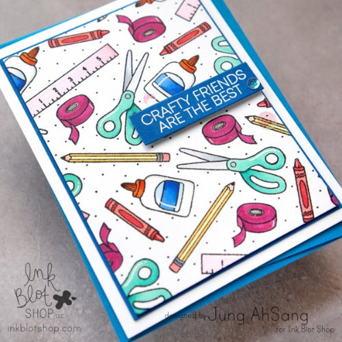 School Supplies Background :: 6x6 Clear Stamp Set