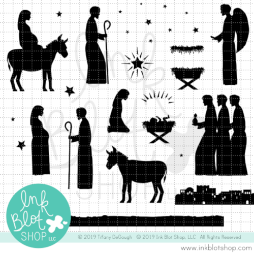Nativity Silhouettes :: 6x8 Clear Stamp Set