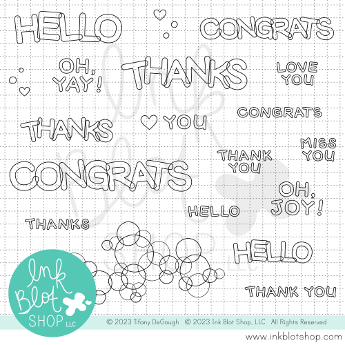 Outline Greetings :: 6x8 Clear Stamp Set