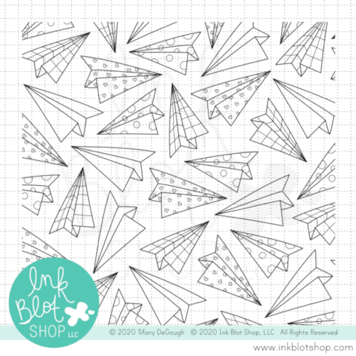 Paper Airplane Background :: 6x6 Clear Stamp